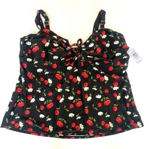 NWT Torrid Swim cherry floral blossom print tankini bathing suit top in size 4.